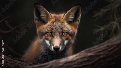 realistic red fox in the forest 