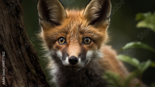 realistic red fox in the forest  © Tebha Workspace