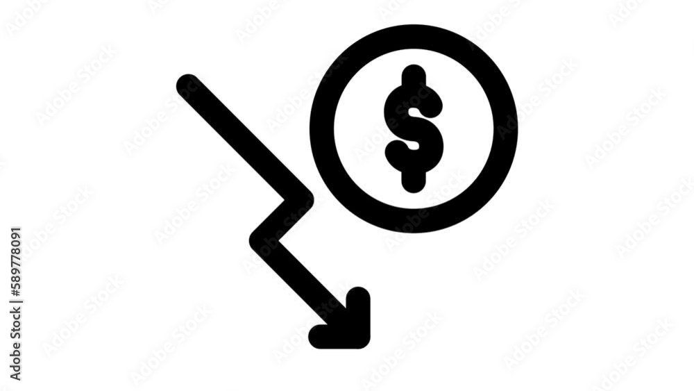 Finance Animated Icon, Deficit Icon Looping Animation on Alpha Chennel Background, perfectly complements your presentations, interactive website design, and interactive User Interface