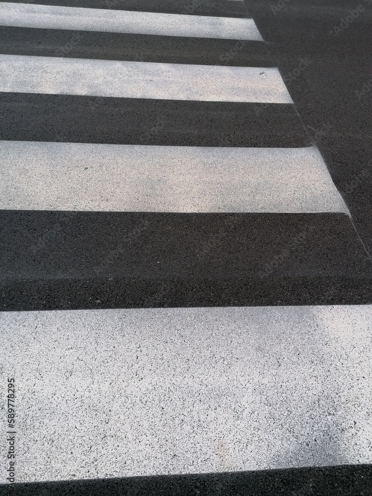 Fototapeta premium Street signs for the newly made pedestrian crossing