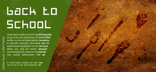 Back to School Stone Age Background.