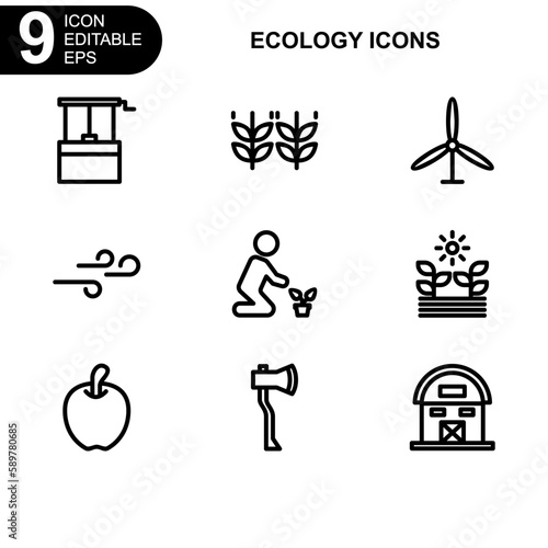 nature and ecology icon or logo isolated sign symbol vector illustration - Collection of high quality black style vector icons 
