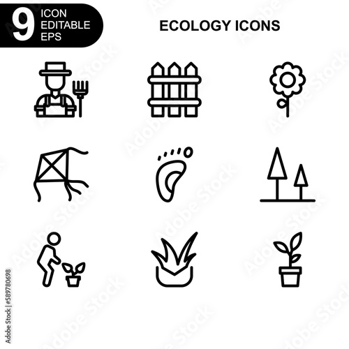 nature and ecology icon or logo isolated sign symbol vector illustration - Collection of high quality black style vector icons 
