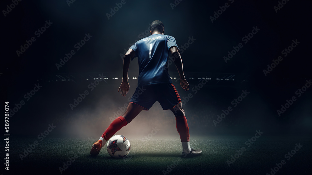 Professional soccer player. Created with Generative AI technology