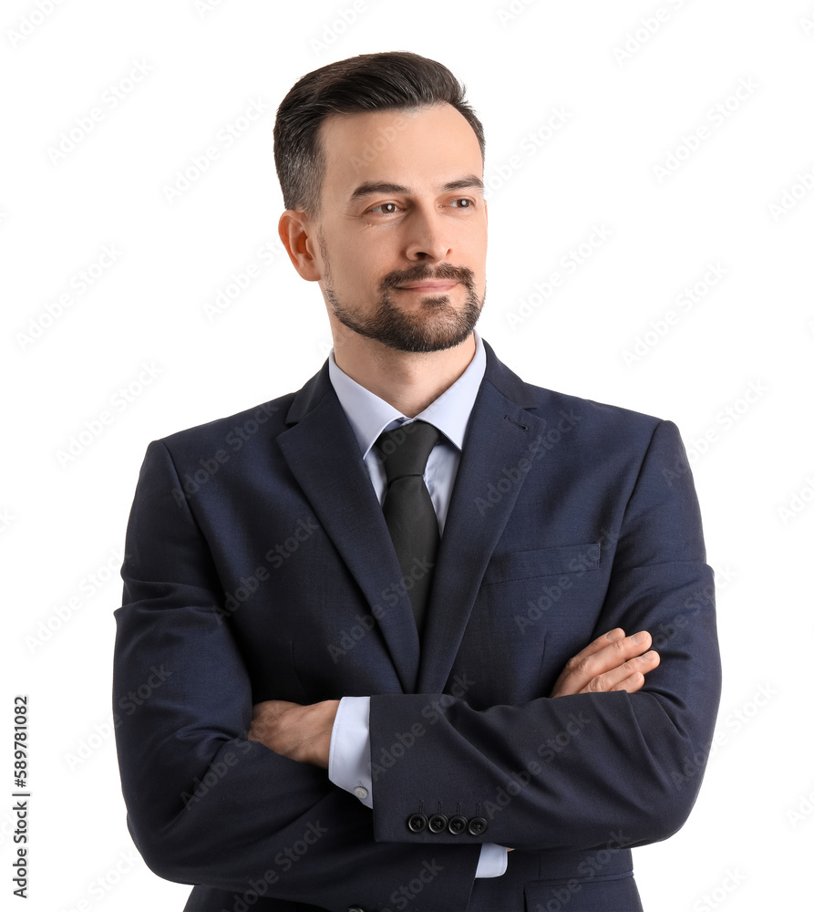 Handsome businessman on white background Handsome businessman on white background
