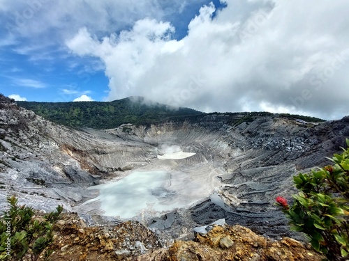 Tableau sur toile Mount Tangkuban Perahu,  An Active Volcano in Lembang, Bandung, West Java, Indon