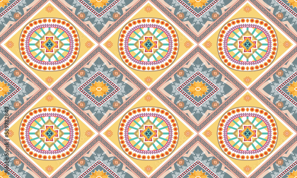 Ikat ethnic vector abstract beautiful art. Ikat seamless pattern for background,fabric,wrapping,clothing,wallpaper,Batik,carpet,embroidery style Ikat ethnic vector abstract beautiful art. Ikat seamless pattern for background,fabric,wrapping,clothing,wallpaper,Batik,carpet,embroidery style