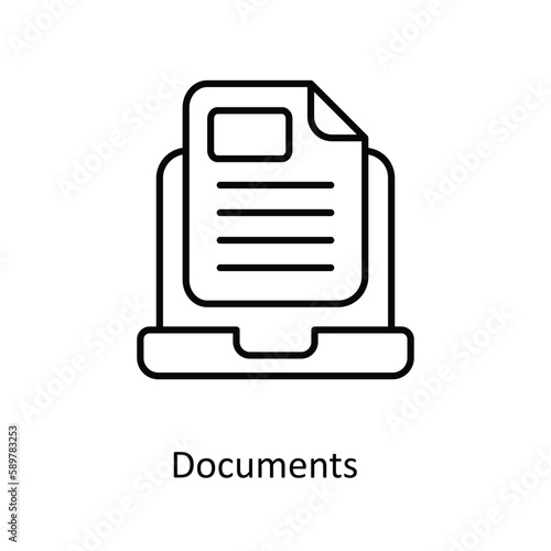 Documents Vector outline Icons. Simple stock illustration stock