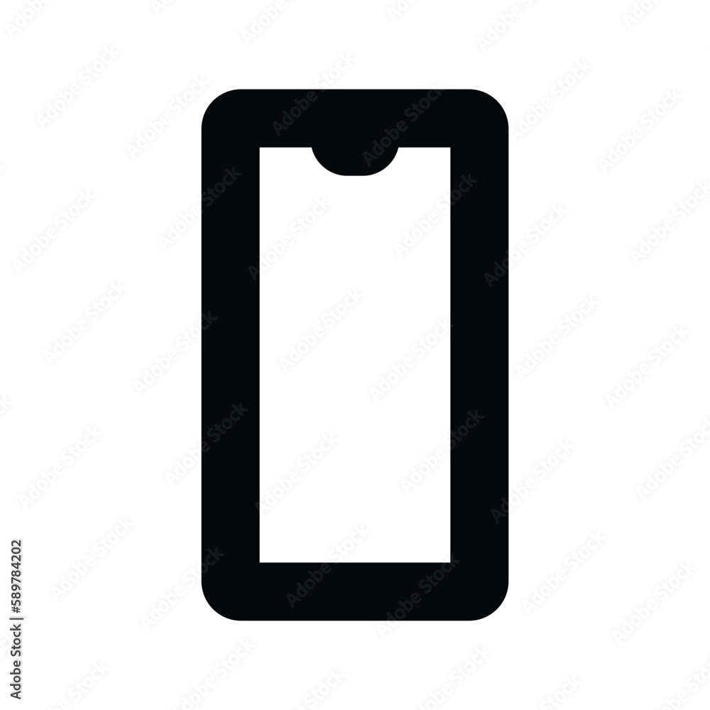 Mobile icon with white background stock illustration Mobile icon with white background stock illustration