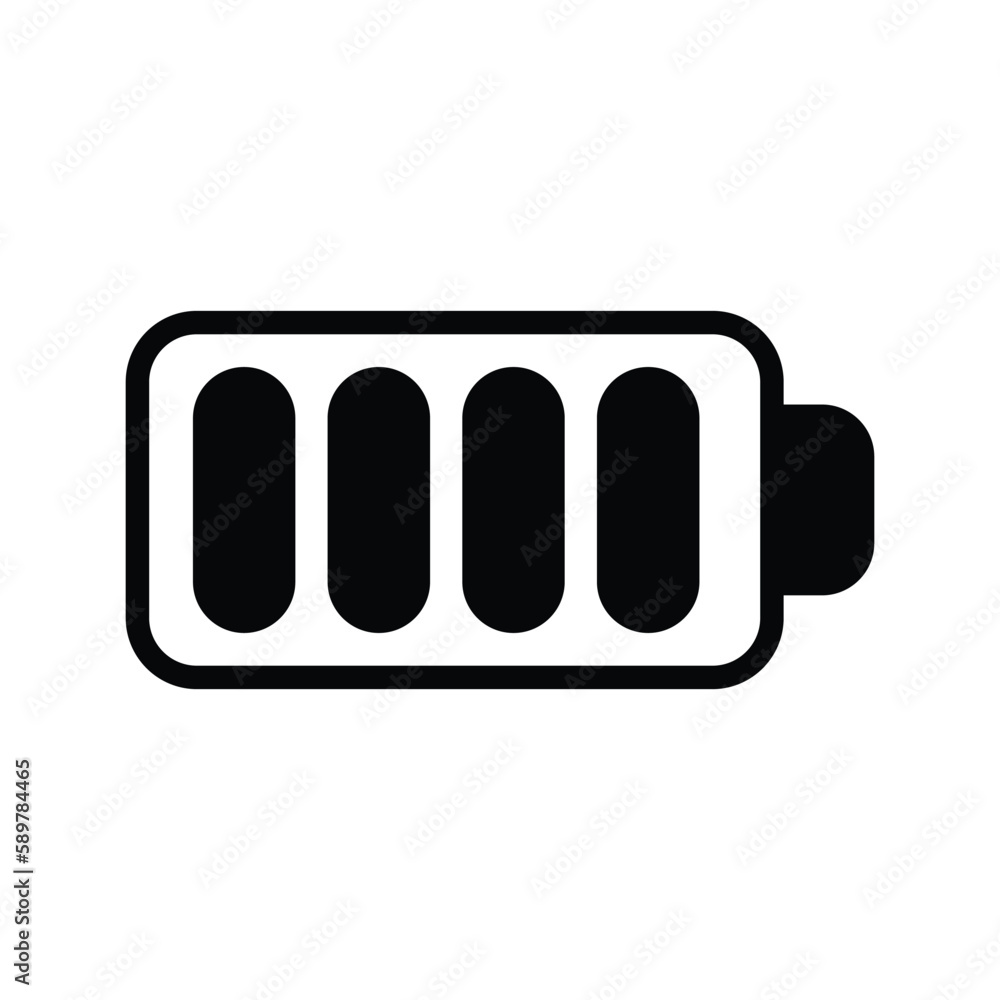 Battery icon with white background stock illustration Battery icon with white background stock illustration