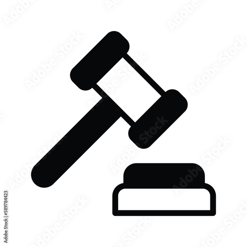 Law icon with white background stock illustration