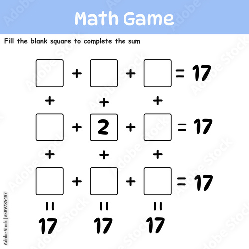 Logic math game. education game for children. Fun activities for kids to play and learn.