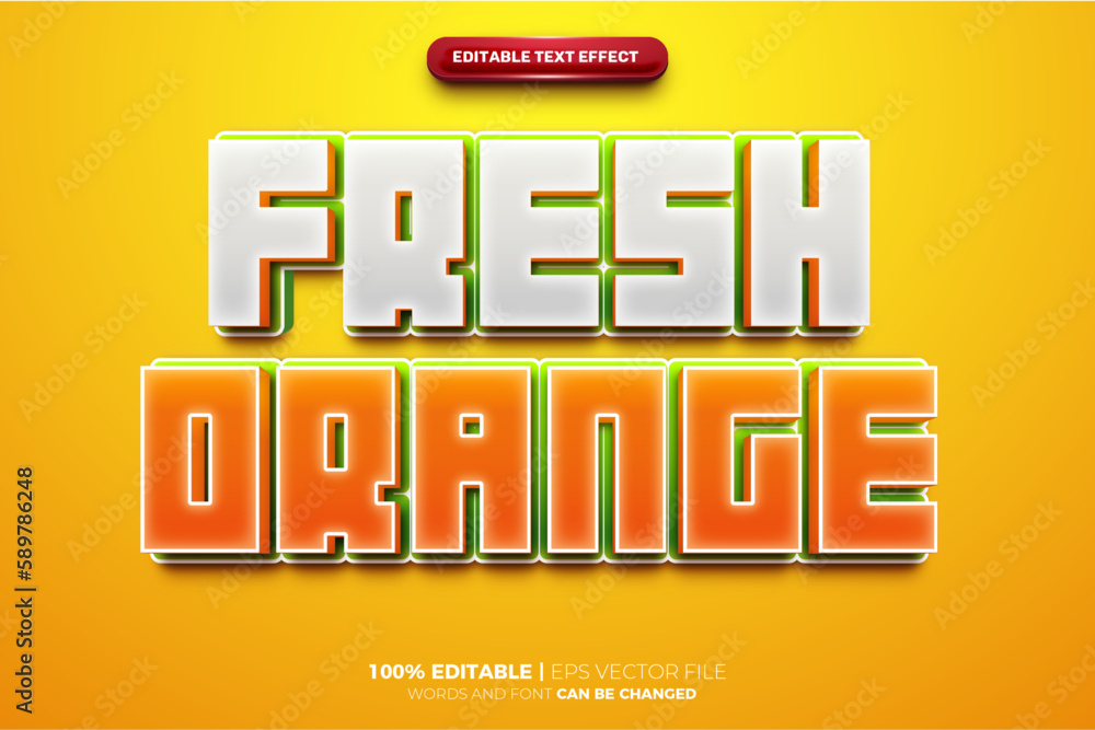 Obraz premium Super Fresh Orange Bold 3D Editable text Effect Style