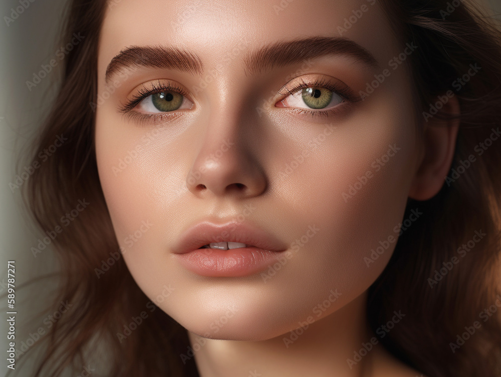 A Woman with a Fresh and Soft Makeup Look | Generative AI A Woman with a Fresh and Soft Makeup Look | Generative AI
