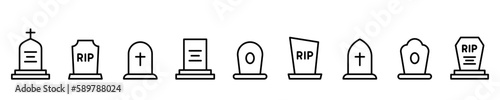 Tombstone icon set an illustration