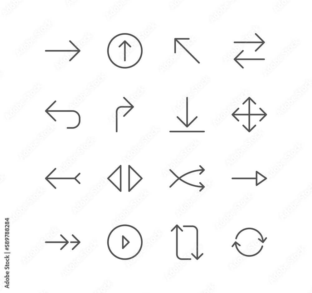 Set of arrow and navigation icons, size, scale, decrease, edit, resize, line, view, reduce and linear variety symbols.
Set of arrow and navigation icons, size, scale, decrease, edit, resize, line, view, reduce and linear variety symbols.