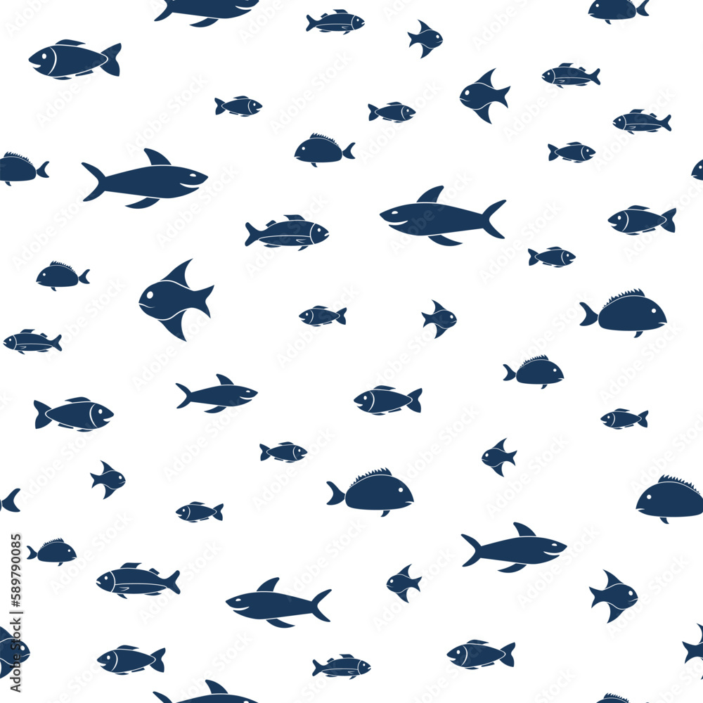 Fish Seamless Pattern Background. Vector illustration backdrop. Fish Seamless Pattern Background. Vector illustration backdrop.