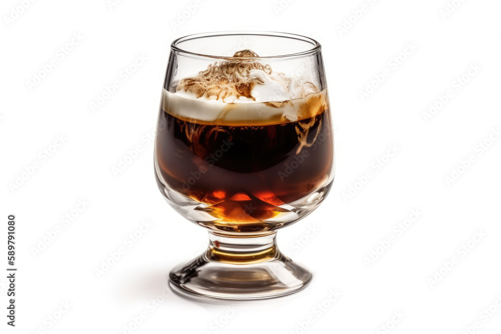 Irish Coffee On White Background. Generative AI Irish Coffee On White Background. Generative AI