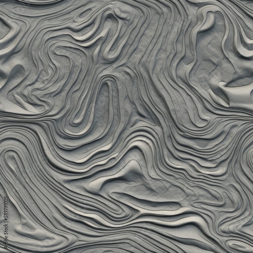 Concrete With Wavy, Fluid Pattern. Infinite, Seamless Backgrounds. Generative AI