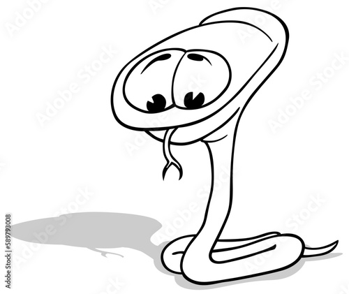 Drawing of a Funny Snake wi...