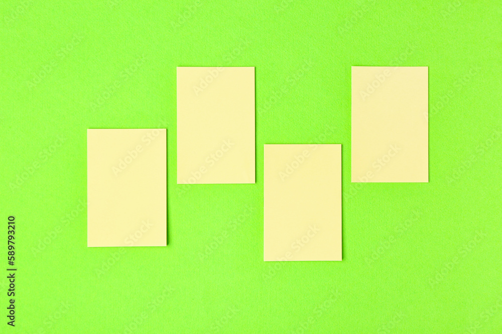 Sticky notes on green background Sticky notes on green background