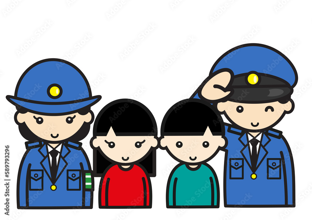 警官たちと子供たち