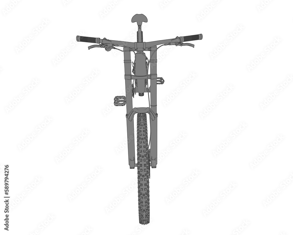 Naklejka premium Realistic bike isolated on transparent background. 3d rendering - illustration