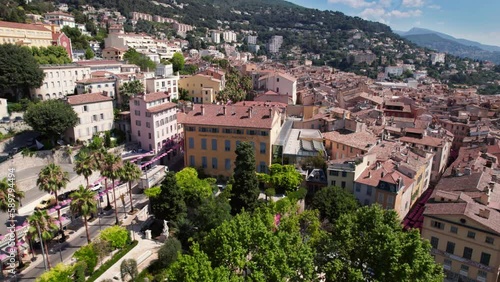 panoramic flight over the old town of Grasse