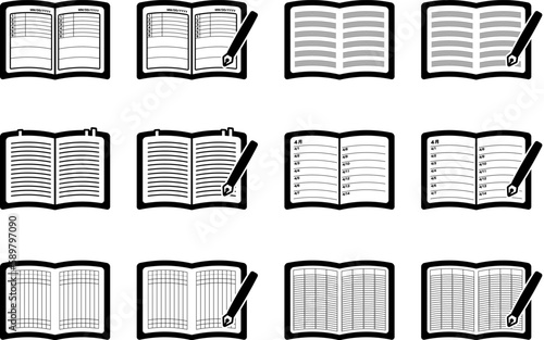 It is a simple illustration set of various notebooks.
