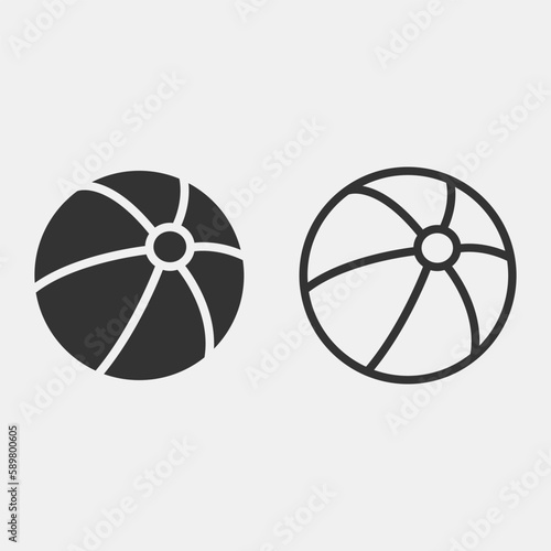 Beach_ball vector icon illustration sign