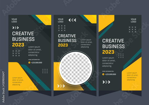 Modern abstract business story social media template