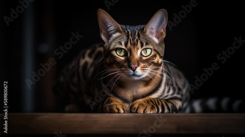 Beautiful Bengal Cat Posing for the Camera