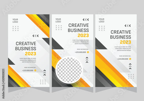Modern abstract business story social media template