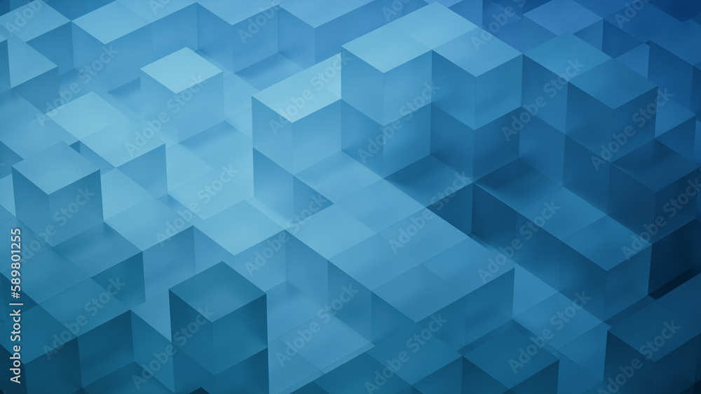 Neatly Aligned Translucent Blocks. Blue, Contemporary Tech Background. 3D Render. Neatly Aligned Translucent Blocks. Blue, Contemporary Tech Background. 3D Render.