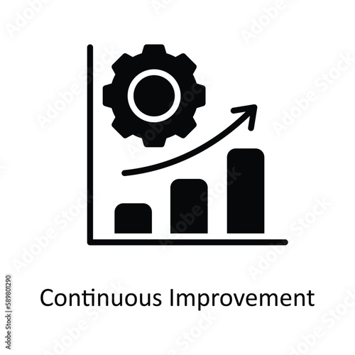Continuous Improvement Vector Solid Icons. Simple stock illustration stock