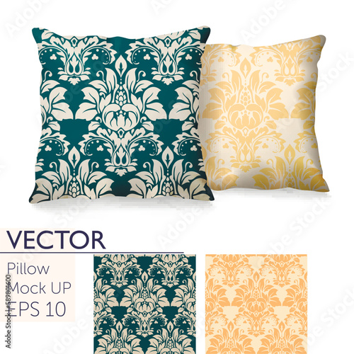 3d realistic pillow mockup set vector image