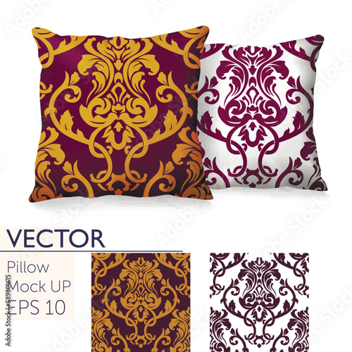 3d realistic pillow mockup set vector image