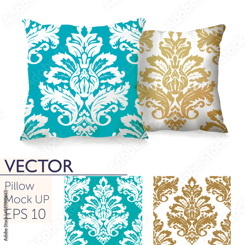 3d realistic pillow mockup set vector image