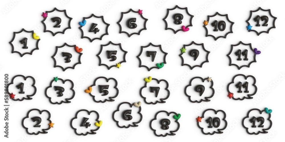 数字吹き出しセット 数字吹き出しセット