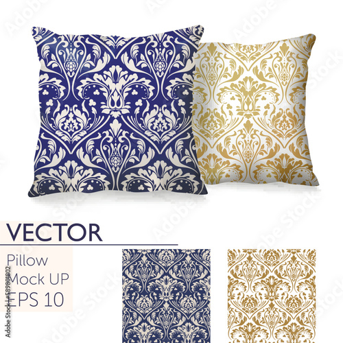 3d realistic pillow mockup set vector image