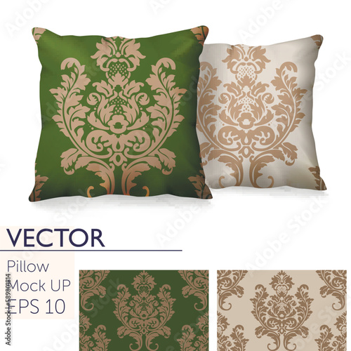 3d realistic pillow mockup set vector image