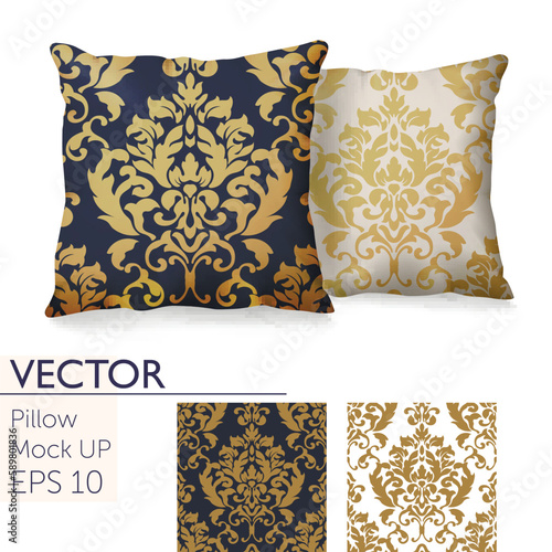 3d realistic pillow mockup set vector image
