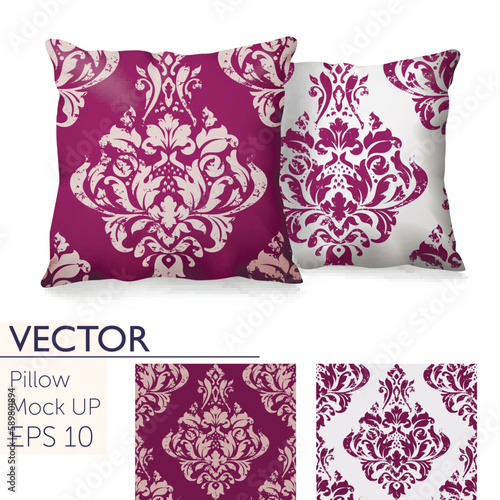 3d realistic pillow mockup set vector image