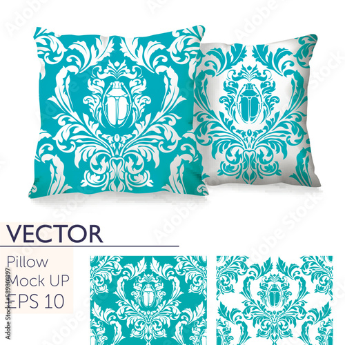 3d realistic pillow mockup set vector image
