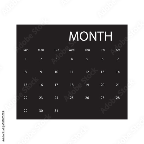 Calendar icon vector. date illustration sign. month symbol. day of the week logo.