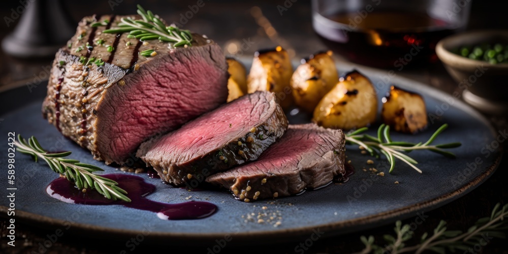 Roasted beef tenderloin meat generative ai Roasted beef tenderloin meat generative ai