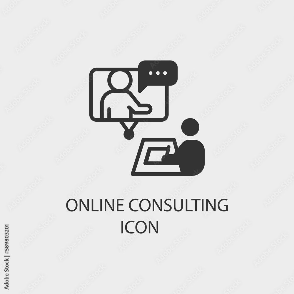Online_consulting vector icon illustration sign