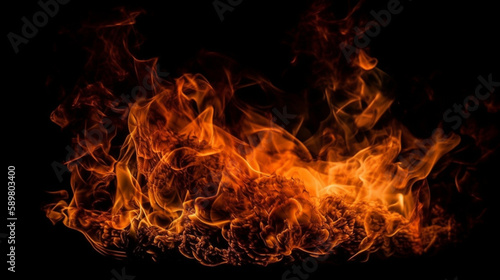 blaze fire flame texture isolated black background