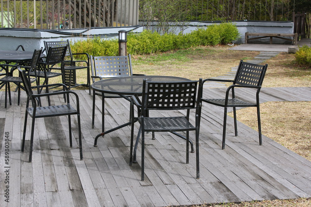 Outdoor Tables And Chairs in garden