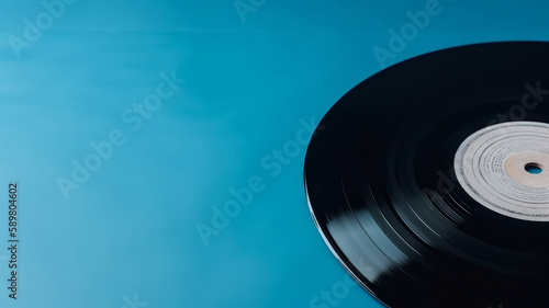 Music background with vinyl records. Illustration AI Generative.